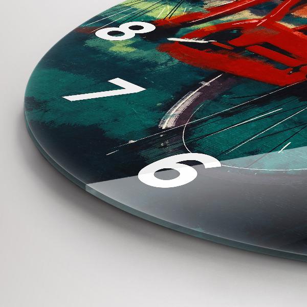 Round glass clock Painted bike