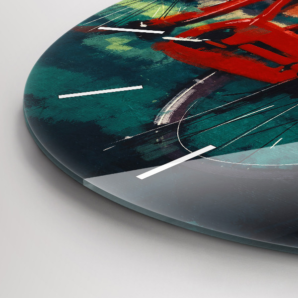 Round glass clock Painted bike