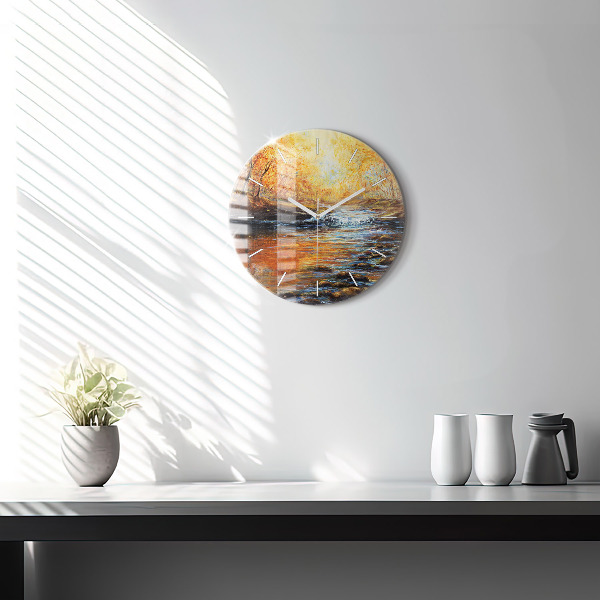Round glass clock Artistic art