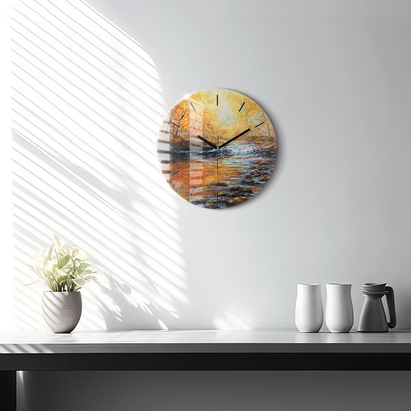 Round glass clock Artistic art