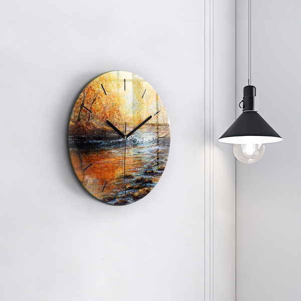 Round glass clock Artistic art