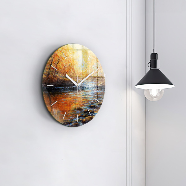 Round glass clock Artistic art