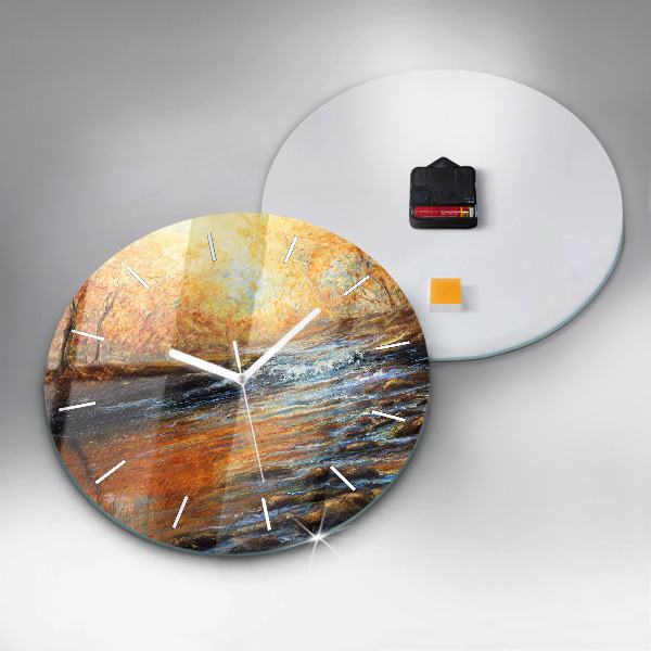 Round glass clock Artistic art