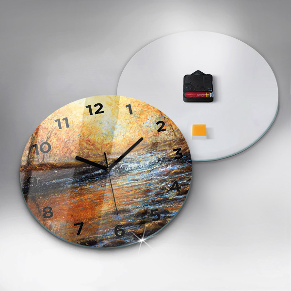 Round glass clock Artistic art