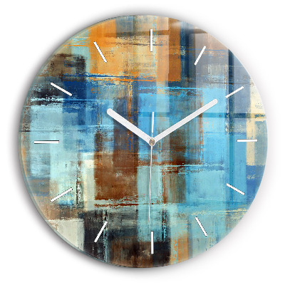 Round glass clock Colorful background - abstract