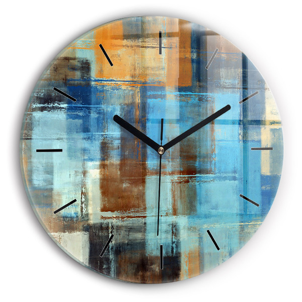Round glass clock Colorful background - abstract