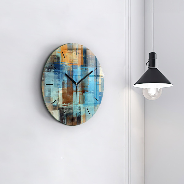 Round glass clock Colorful background - abstract
