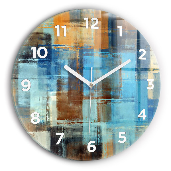 Round glass clock Colorful background - abstract