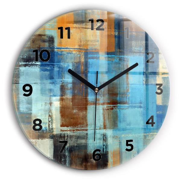 Round glass clock Colorful background - abstract