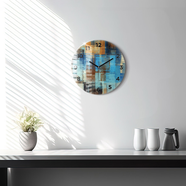 Round glass clock Colorful background - abstract