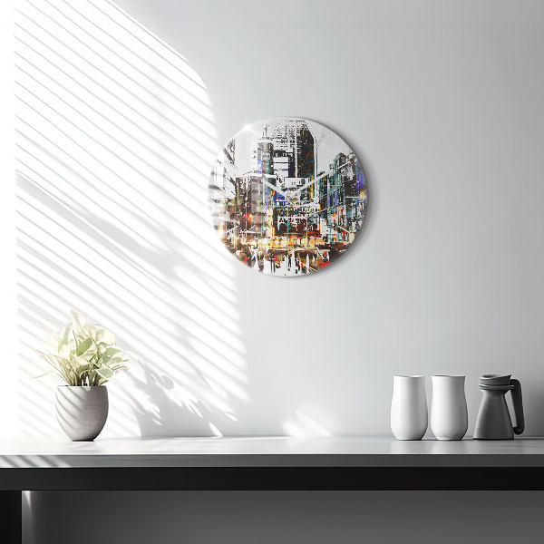 Round glass clock New York City