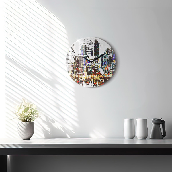 Round glass clock New York City