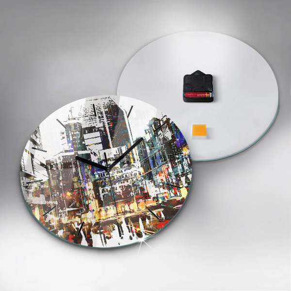 Round glass clock New York City