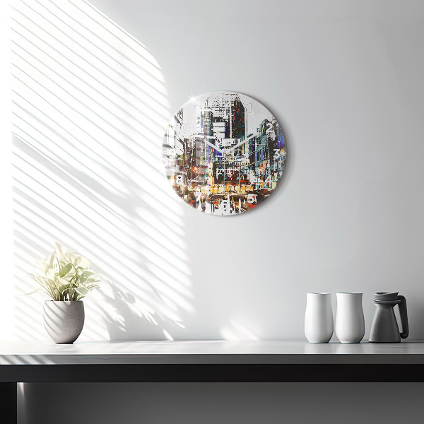 Round glass clock New York City