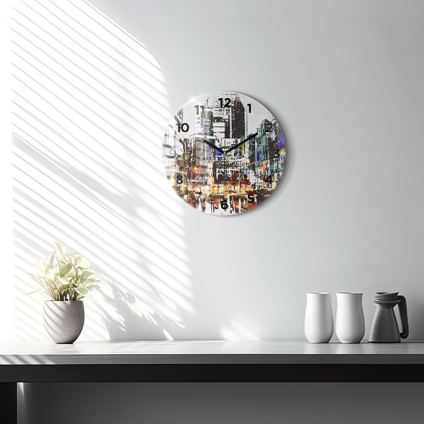 Round glass clock New York City