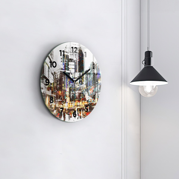 Round glass clock New York City