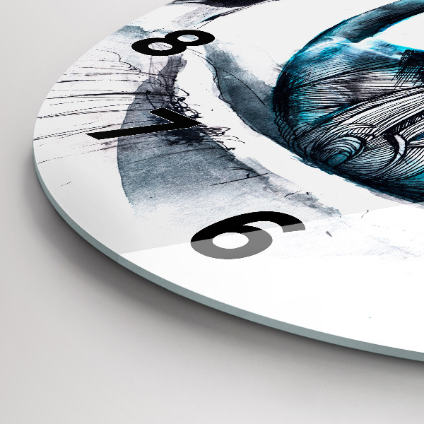 Round glass clock Wolf Eye Illustration