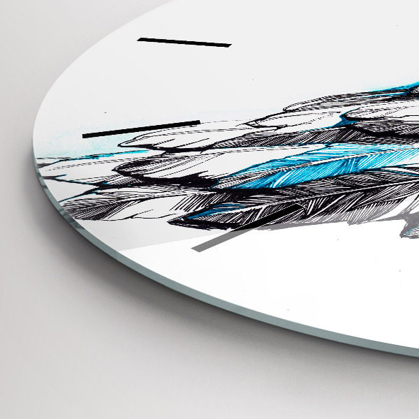 Round glass clock Imitation of bird wings