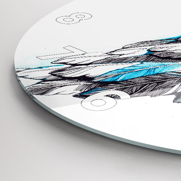 Round glass clock Imitation of bird wings