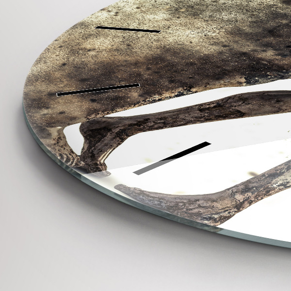 Round glass clock Abstract sand people