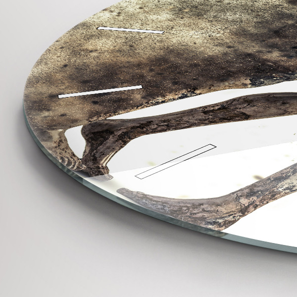 Round glass clock Abstract sand people