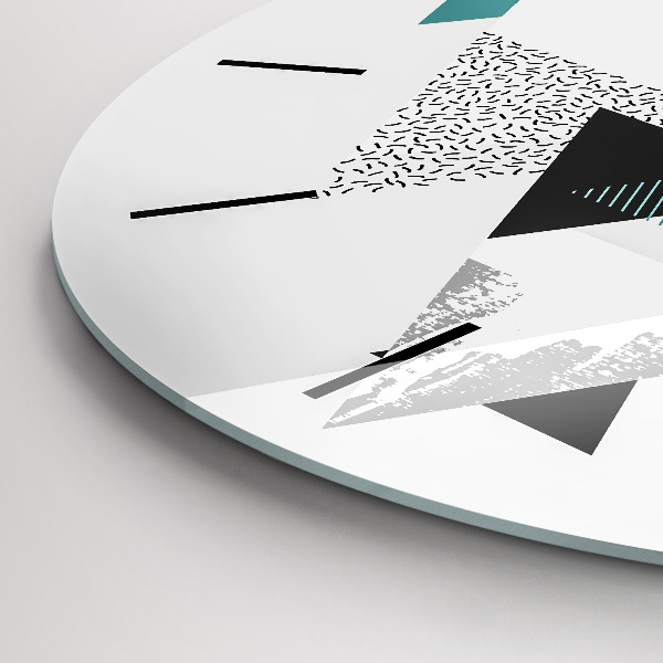 Round glass clock Geometric pattern