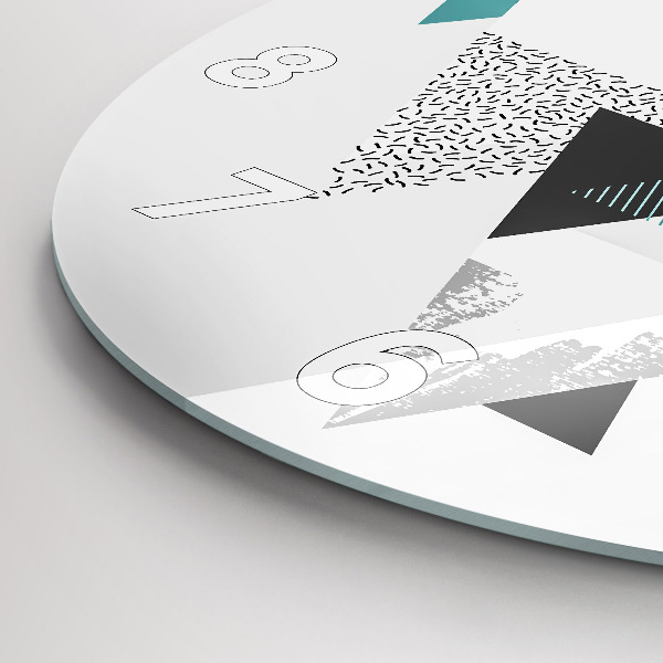 Round glass clock Geometric pattern