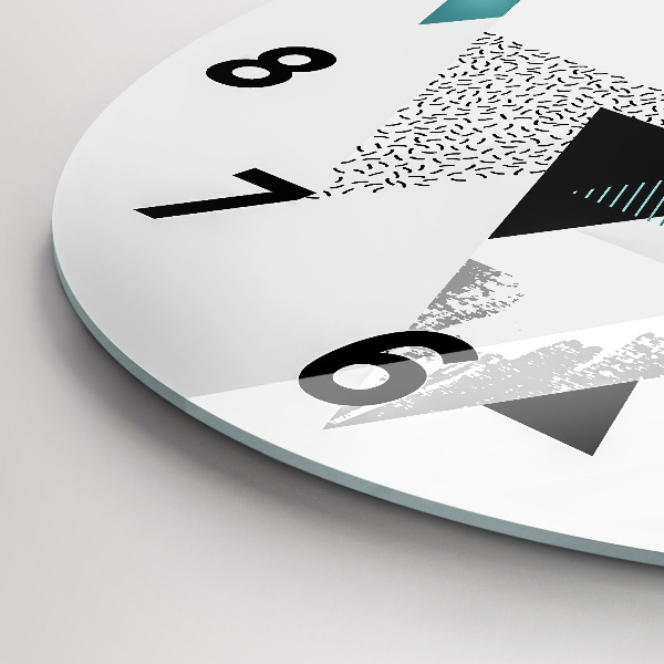 Round glass clock Geometric pattern