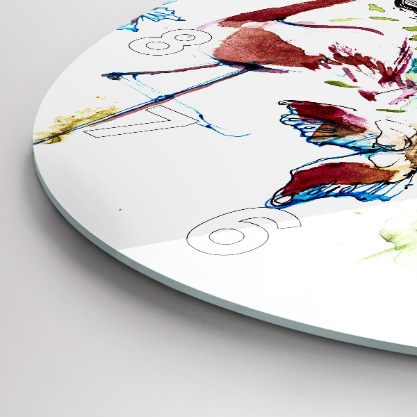 Round glass clock Zoologist