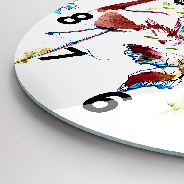 Round glass clock Zoologist