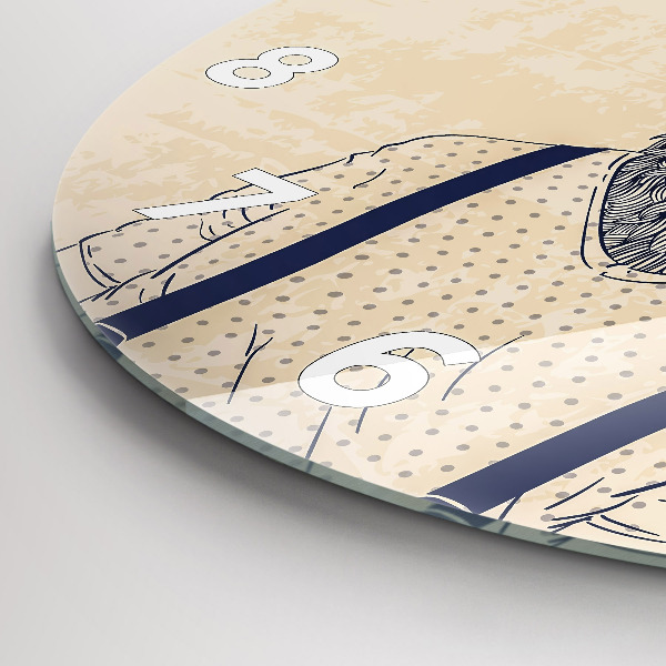 Round glass clock Abstract deer