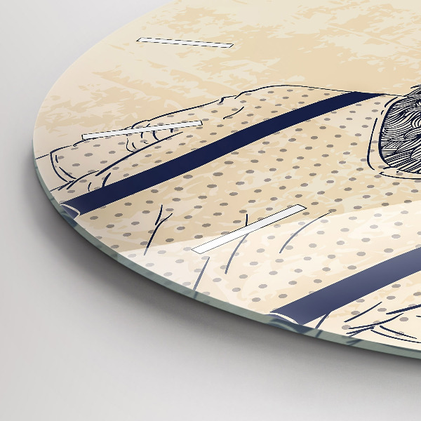 Round glass clock Abstract deer
