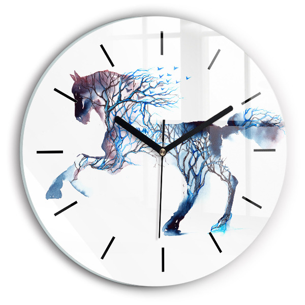 Round glass clock Nature of the animal