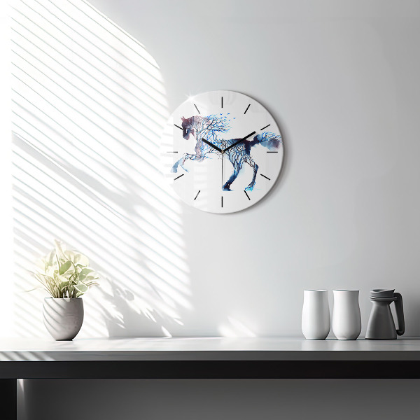 Round glass clock Nature of the animal