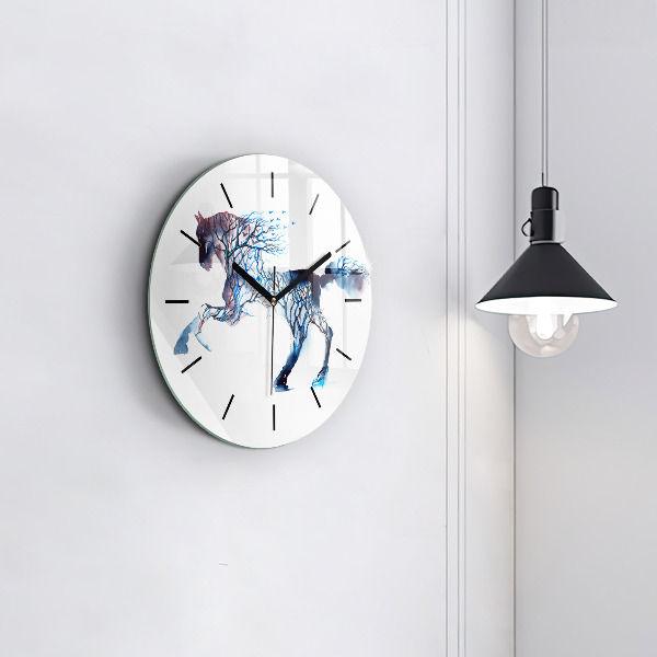 Round glass clock Nature of the animal
