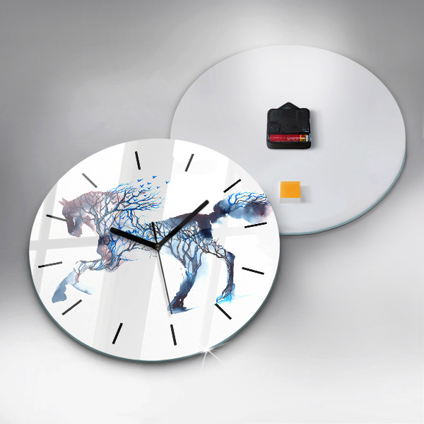 Round glass clock Nature of the animal