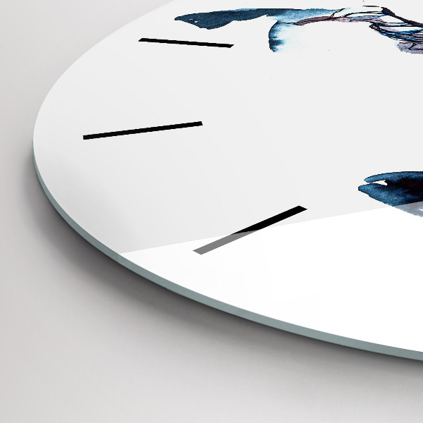 Round glass clock Nature of the animal