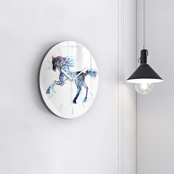 Round glass clock Nature of the animal