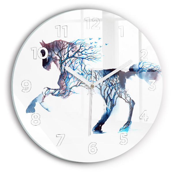 Round glass clock Nature of the animal