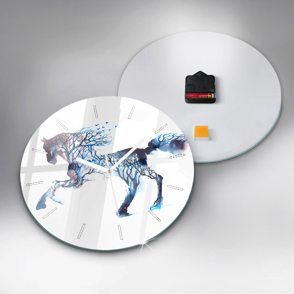 Round glass clock Nature of the animal
