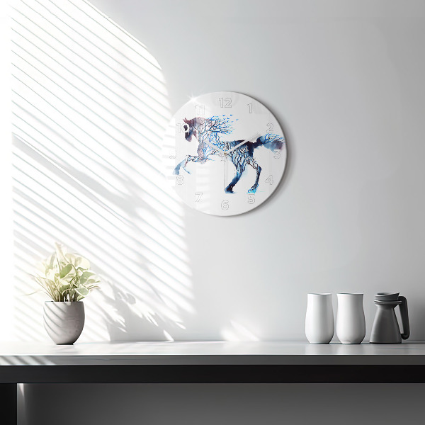 Round glass clock Nature of the animal
