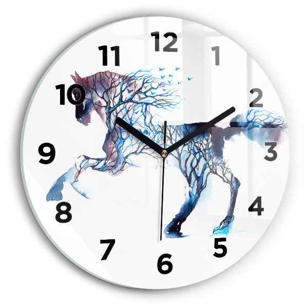 Round glass clock Nature of the animal