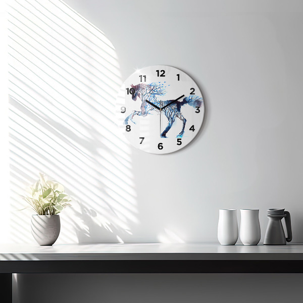 Round glass clock Nature of the animal