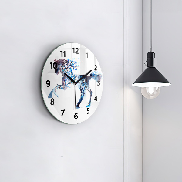 Round glass clock Nature of the animal