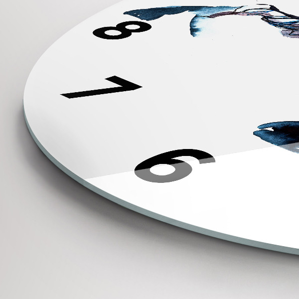 Round glass clock Nature of the animal