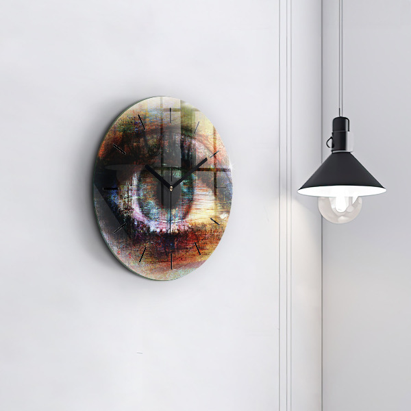 Round glass clock Street Art Eye