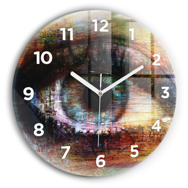 Round glass clock Street Art Eye