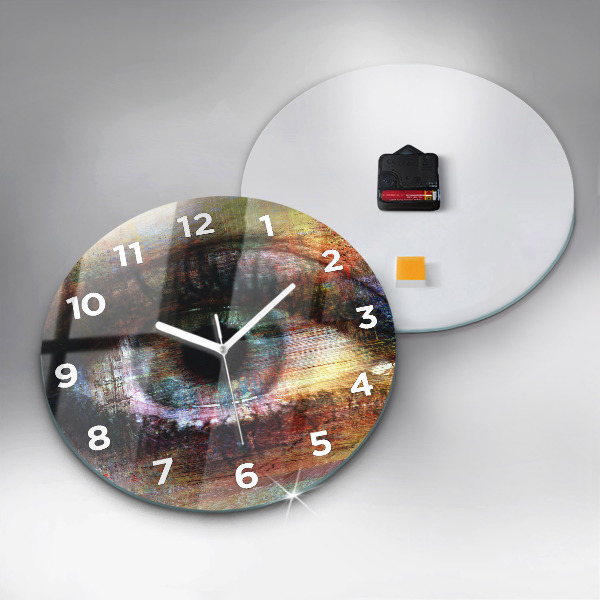 Round glass clock Street Art Eye