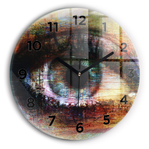 Round glass clock Street Art Eye