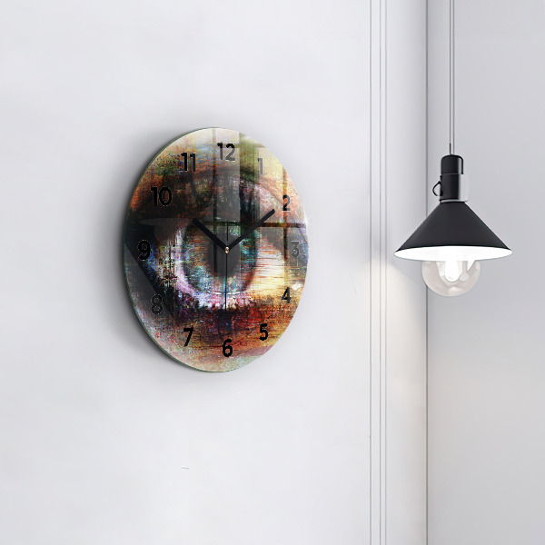 Round glass clock Street Art Eye